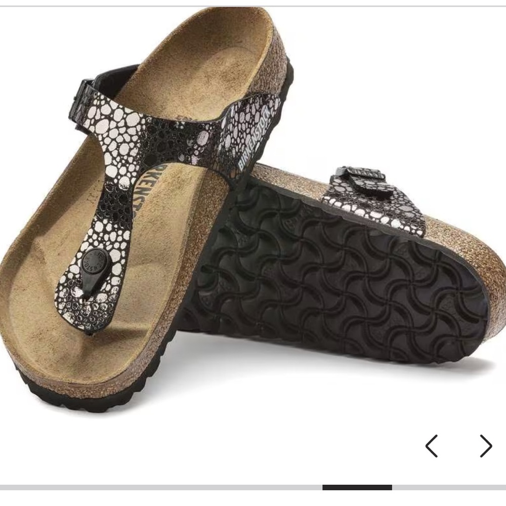 NWT The Birkenstock Gizeh thong sandal in 
"Metallic Stones Black" SZ 41 - Picture 2 of 7